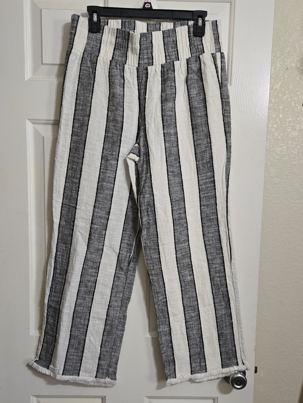Attyre Black and White Vertical Stripe Pants